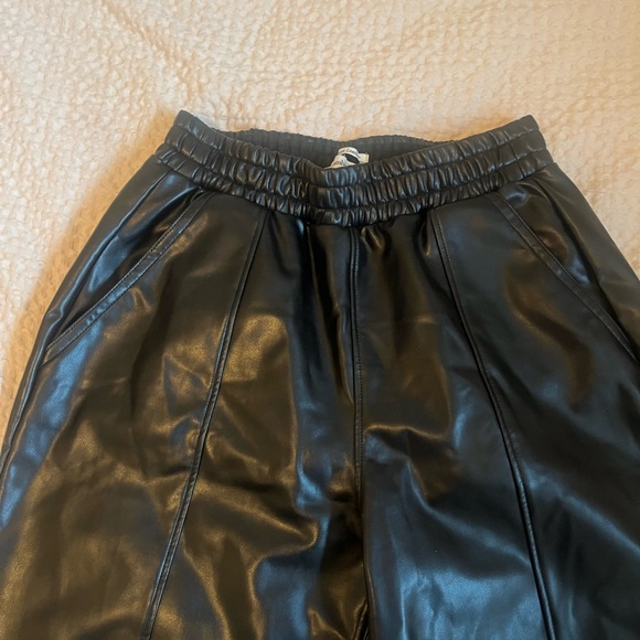 Black Vegan Leather Pants - Picture 3 of 5
